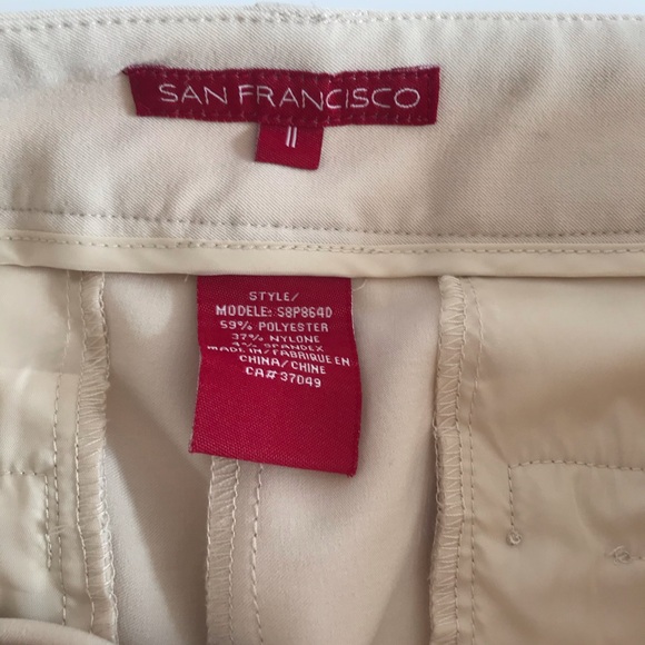 San Francisco High Waisted Cream Pleated Straight Leg Pants - Picture 7 of 16